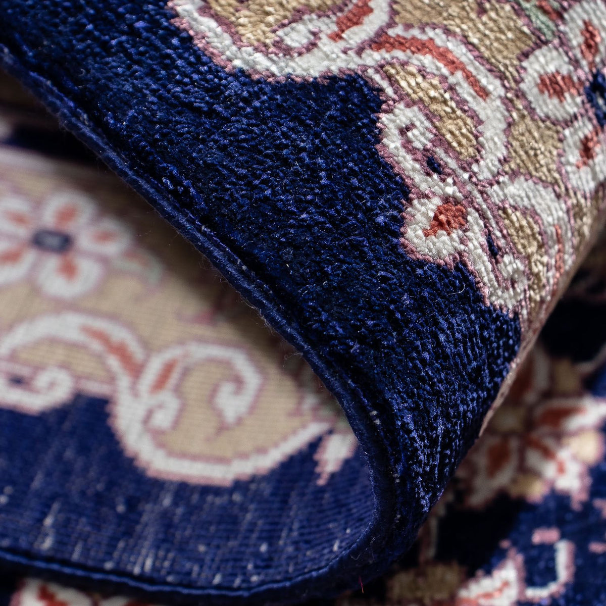 Dywan perski - Ghom - 80 x 56 cm - ciemnoniebieski