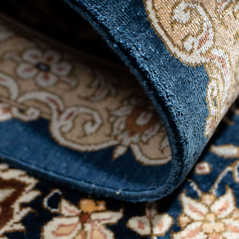 Dywan perski - Ghom - 84 x 55 cm - ciemnoniebieski