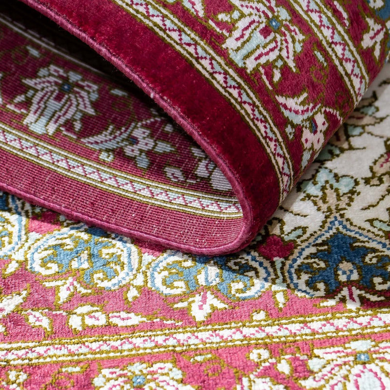 Dywan perski - Ghom - 78 x 60 cm - ciemna czerwień