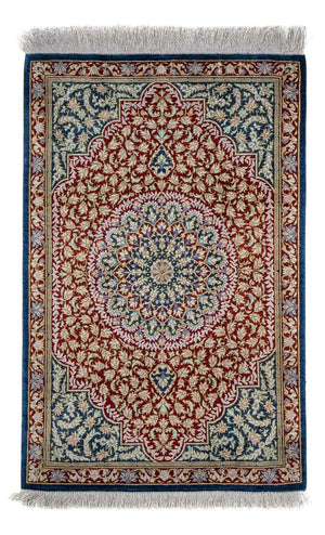 Dywan perski - Ghom - 83 x 53 cm - ciemnoniebieski