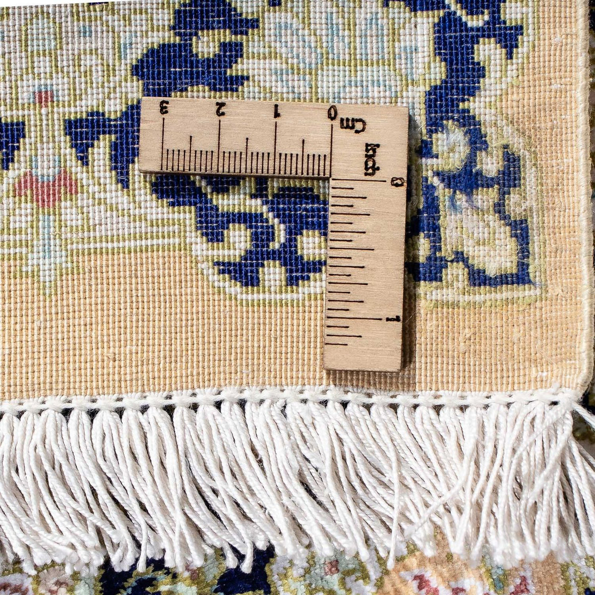 Dywan perski - Ghom - 93 x 59 cm - żółty musztardowy