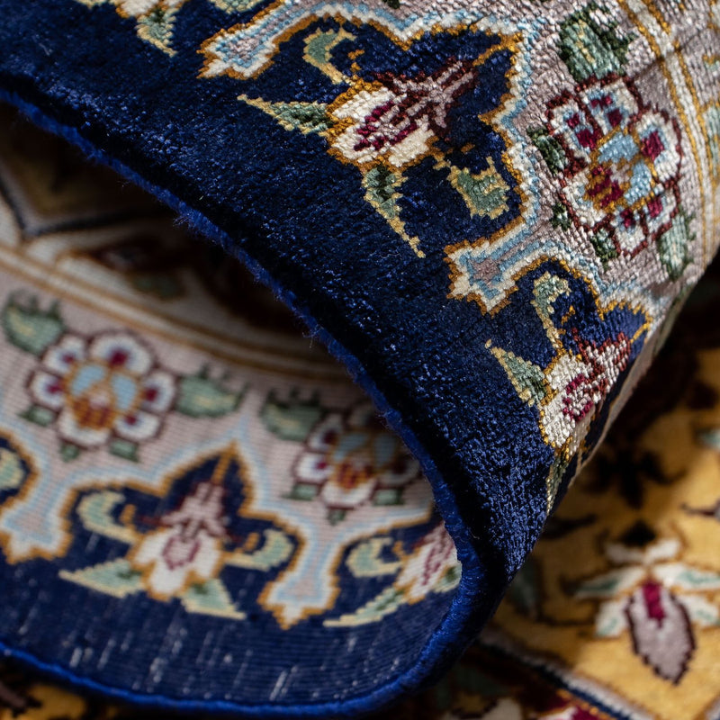 Dywan perski - Ghom - 87 x 59 cm - ciemnoniebieski