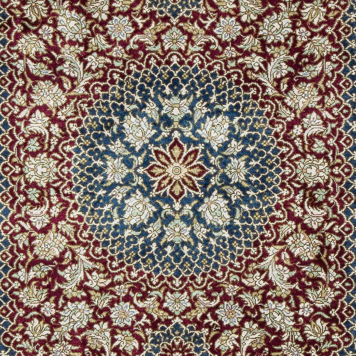 Dywan perski - Ghom - 92 x 61 cm - ciemnoniebieski