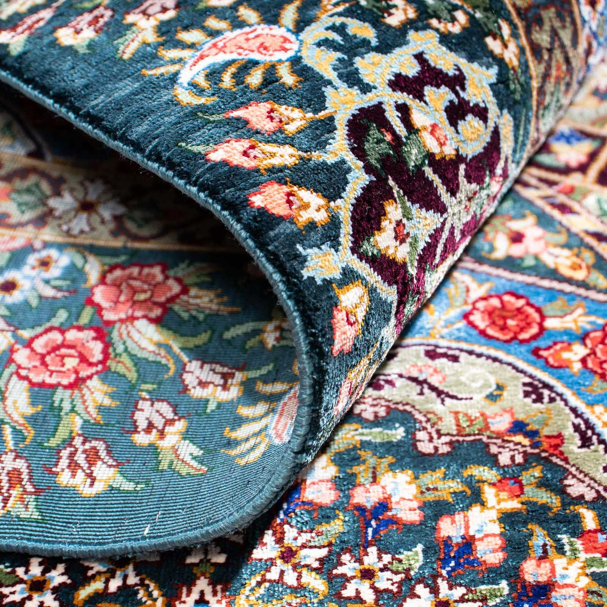 Dywan perski - Ghom - 118 x 79 cm - wielokolorowy