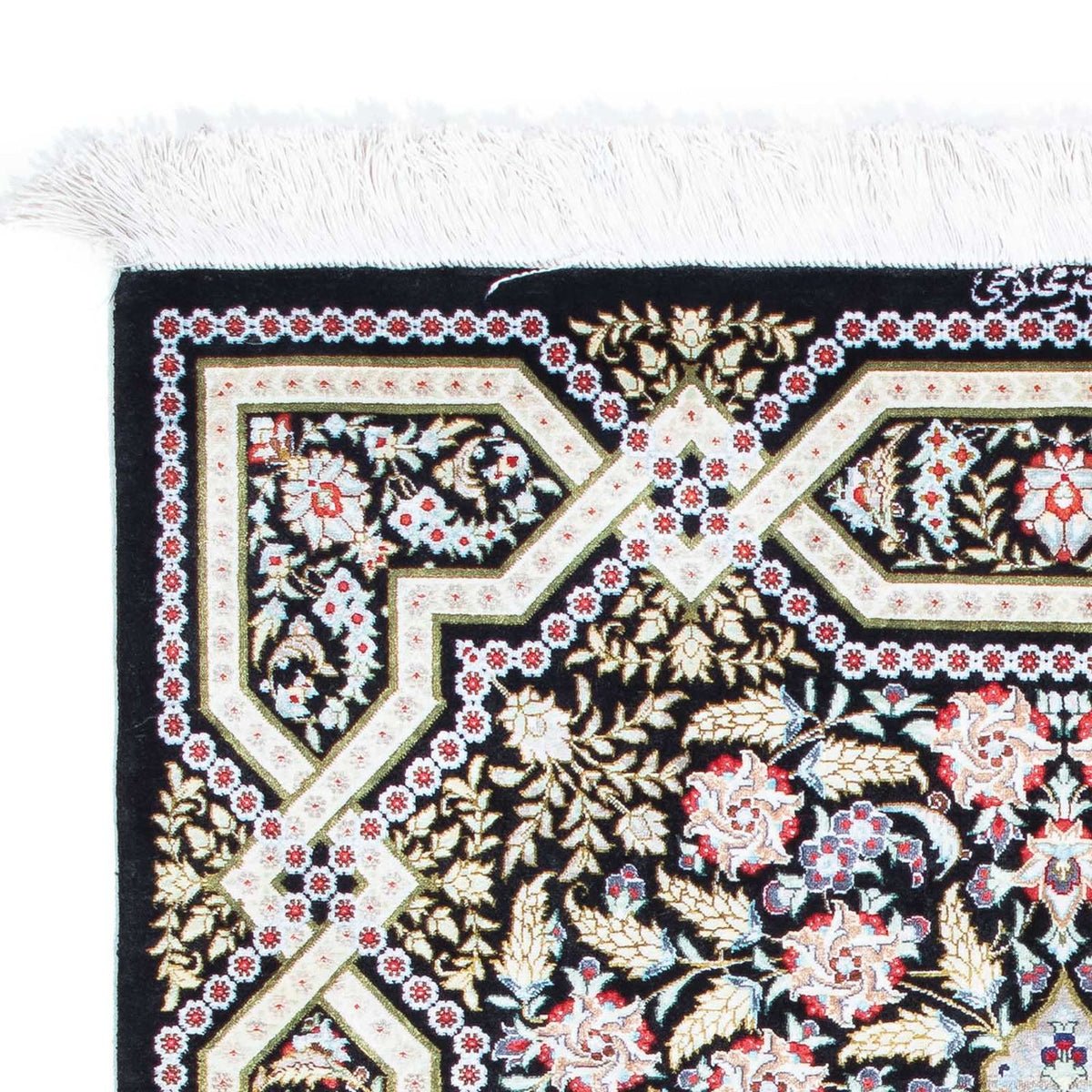 Dywan perski - Ghom - 124 x 79 cm - ciemnoniebieski