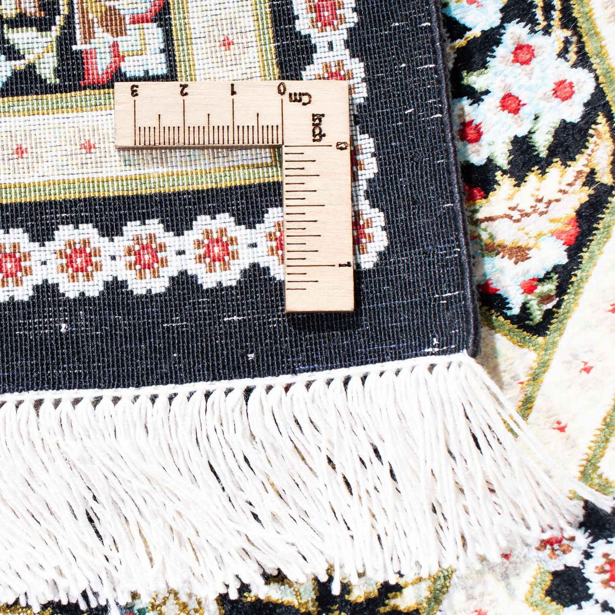 Dywan perski - Ghom - 124 x 79 cm - ciemnoniebieski