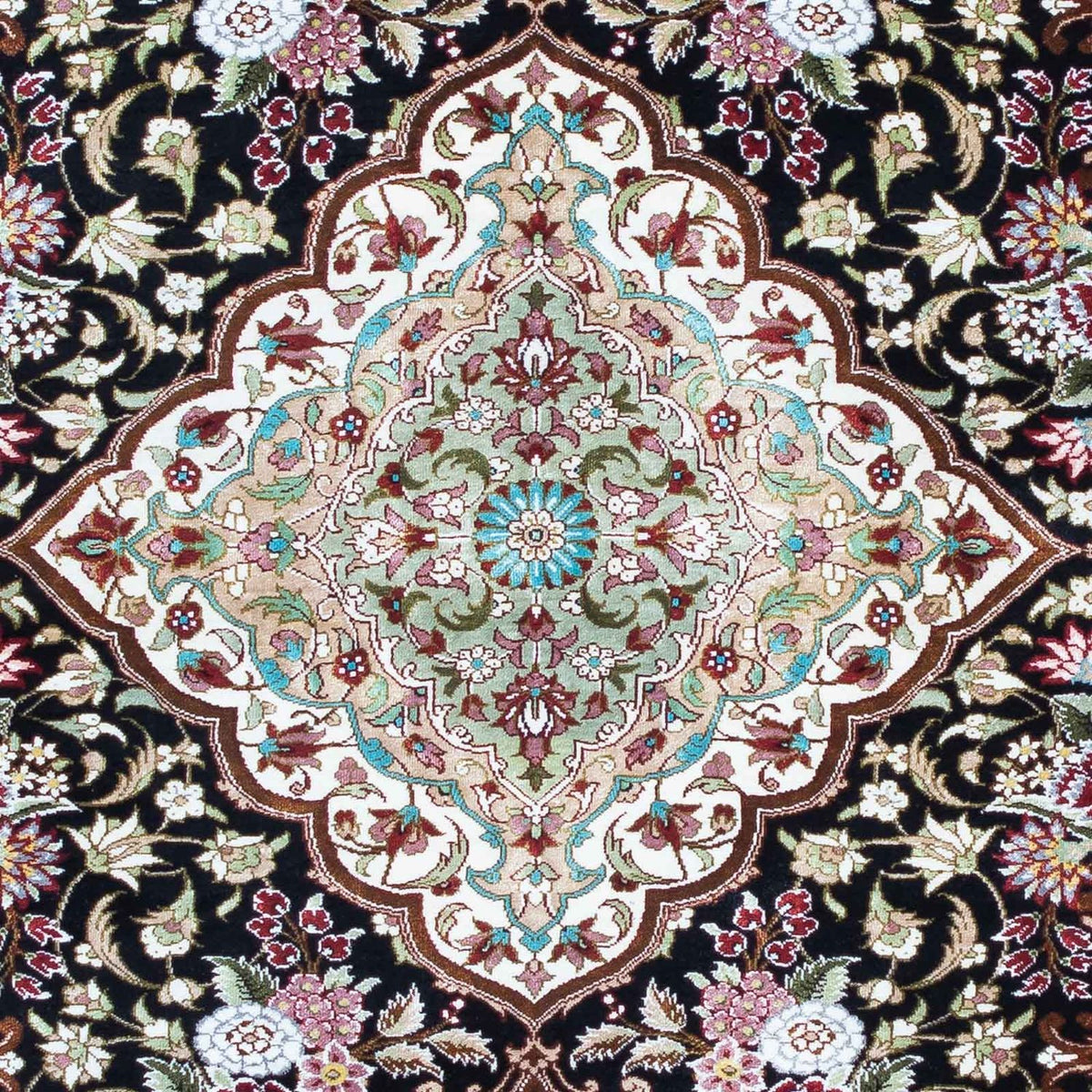 Dywan perski - Ghom - 114 x 80 cm - ciemnoniebieski