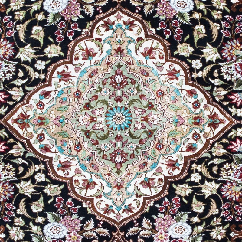 Dywan perski - Ghom - 114 x 80 cm - ciemnoniebieski