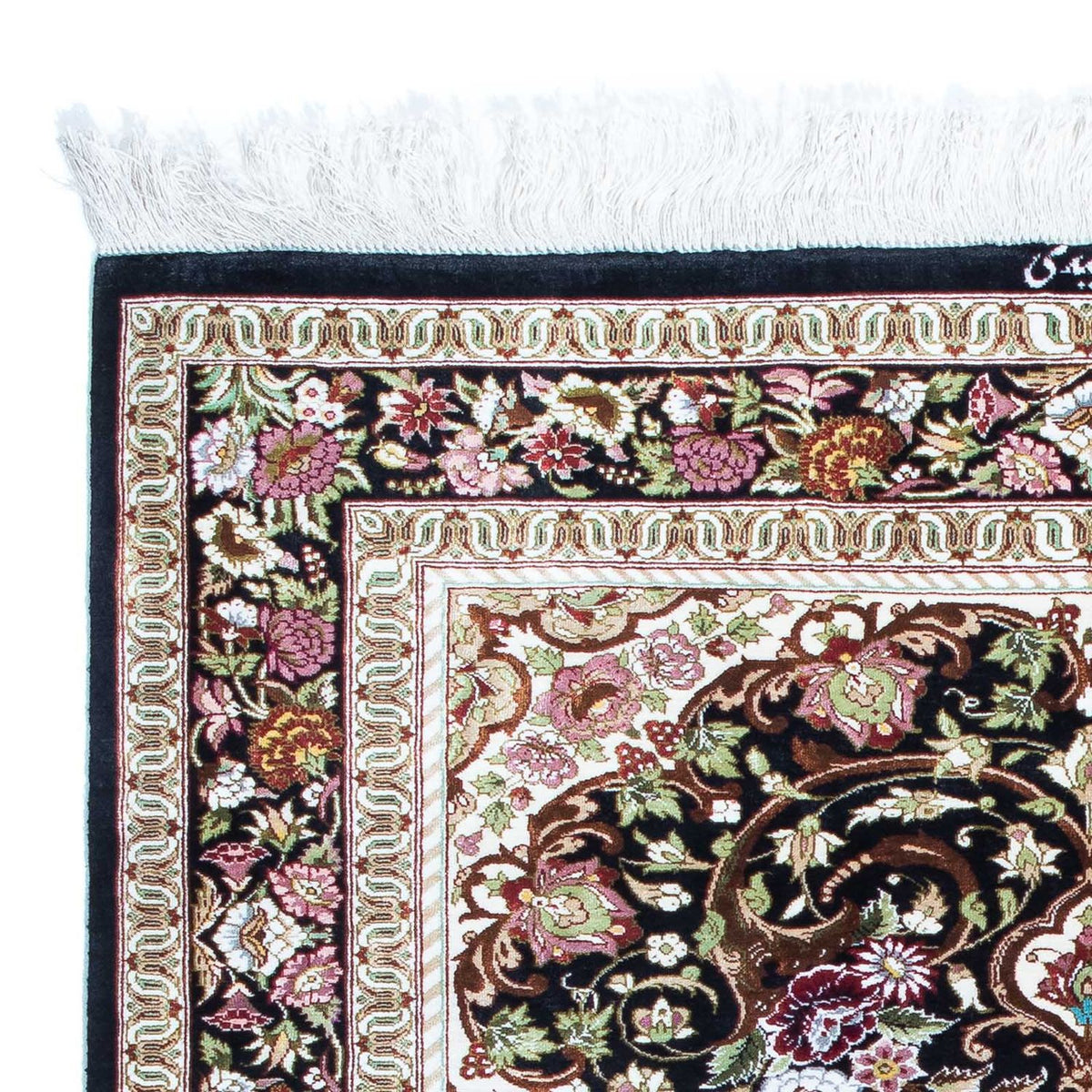 Dywan perski - Ghom - 114 x 80 cm - ciemnoniebieski