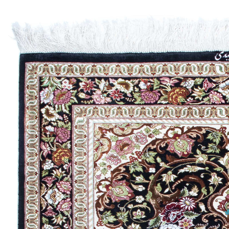 Dywan perski - Ghom - 114 x 80 cm - ciemnoniebieski