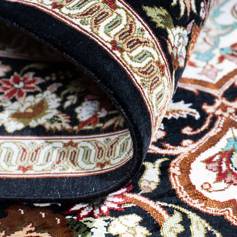 Dywan perski - Ghom - 114 x 80 cm - ciemnoniebieski