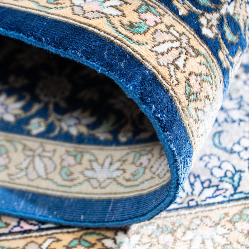 Dywan perski - Ghom - 111 x 73 cm - niebieski