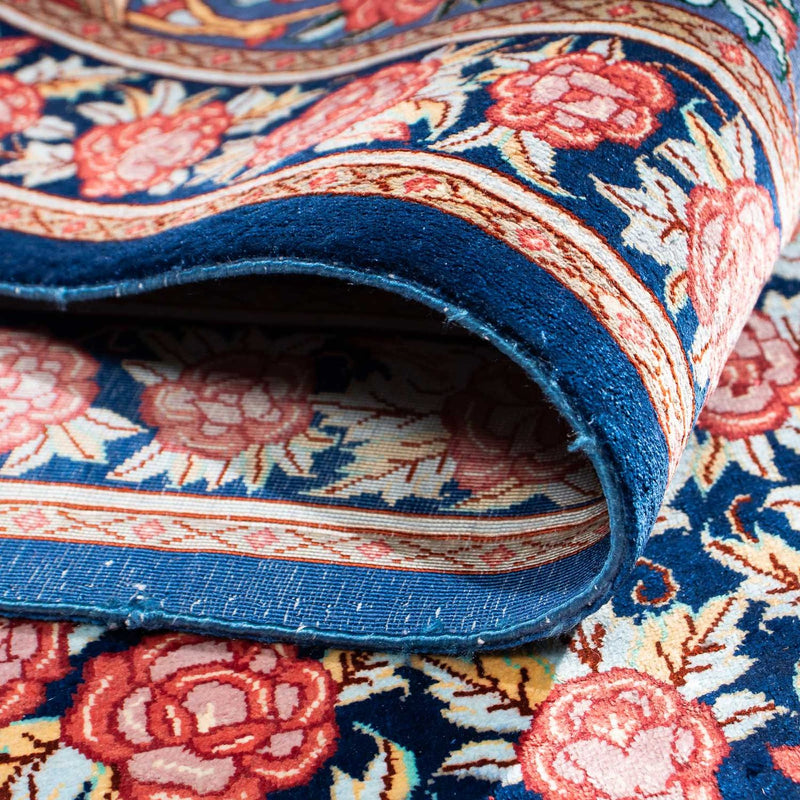 Dywan perski - Ghom - 119 x 77 cm - ciemnoniebieski