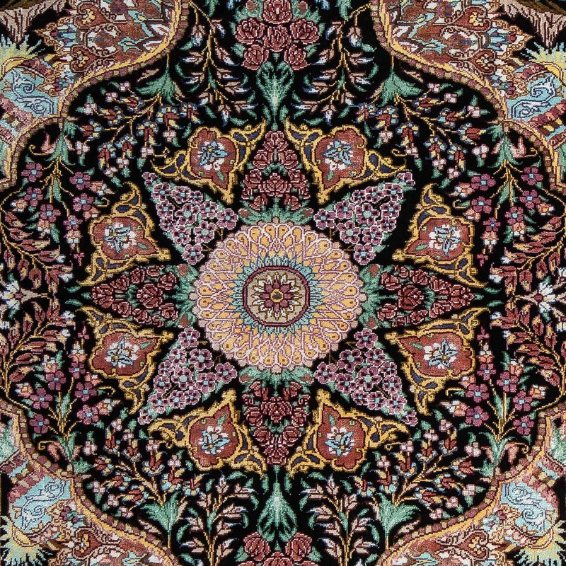 Dywan perski - Ghom - 85 x 61 cm - ciemnoniebieski