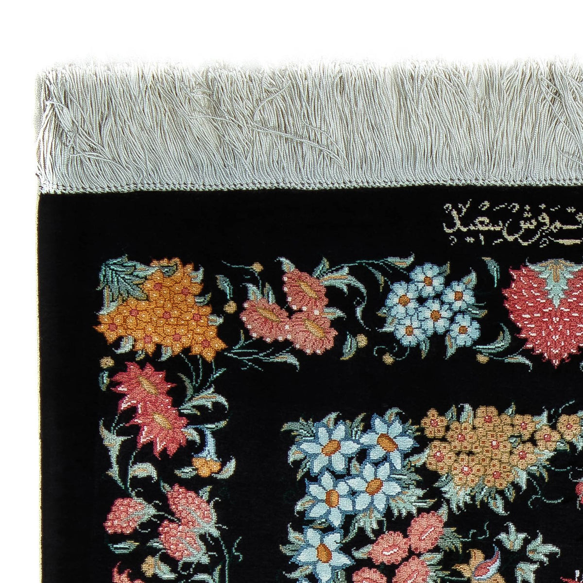 Dywan perski - Ghom - 89 x 60 cm - ciemnoniebieski