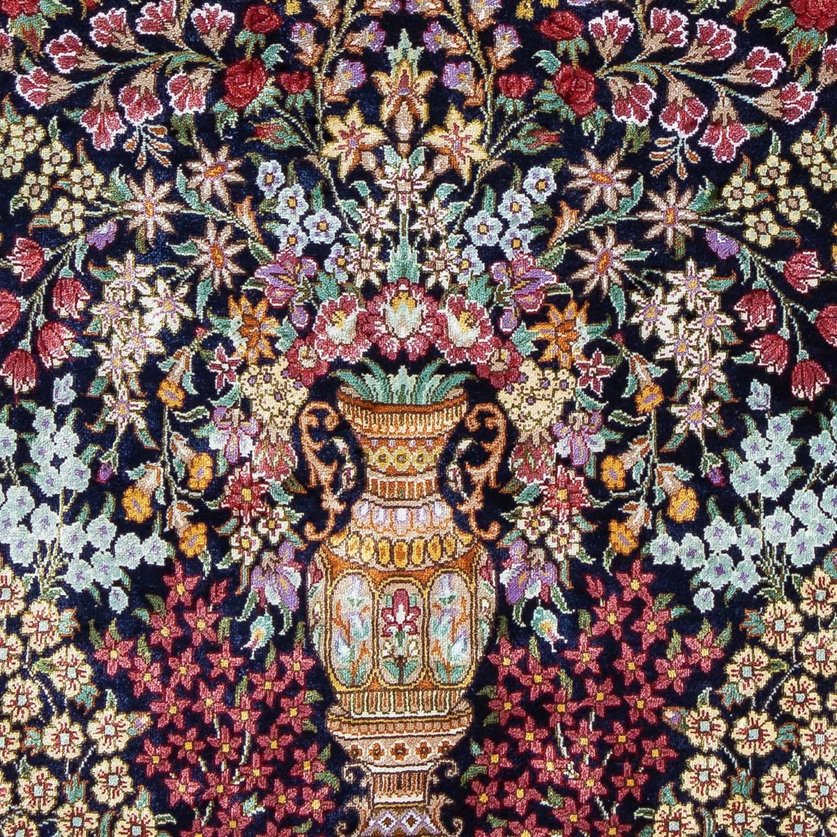 Dywan perski - Ghom - 96 x 57 cm - ciemnoniebieski