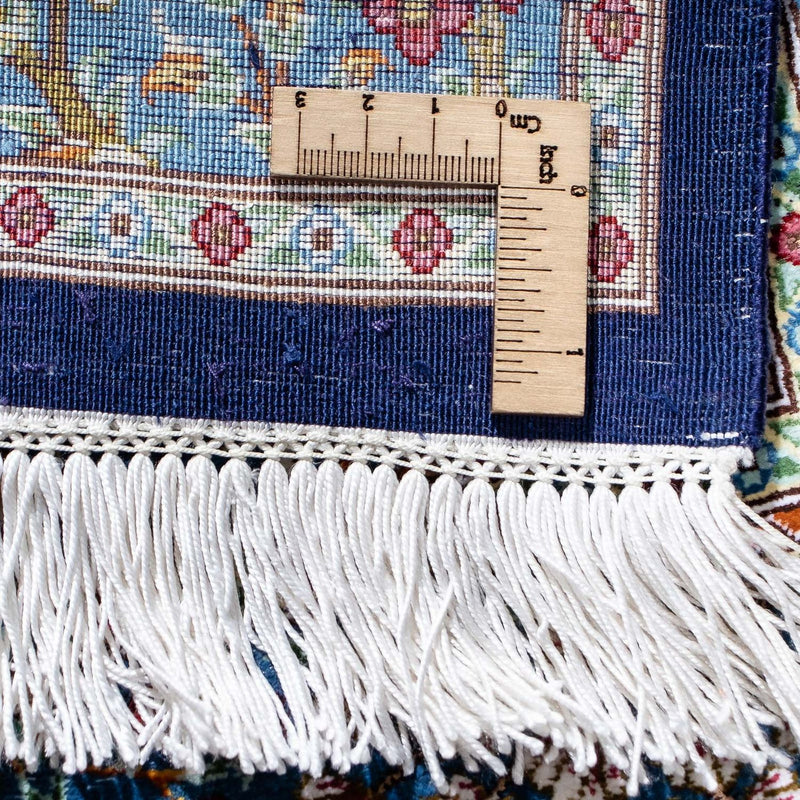 Dywan perski - Ghom - 96 x 57 cm - ciemnoniebieski