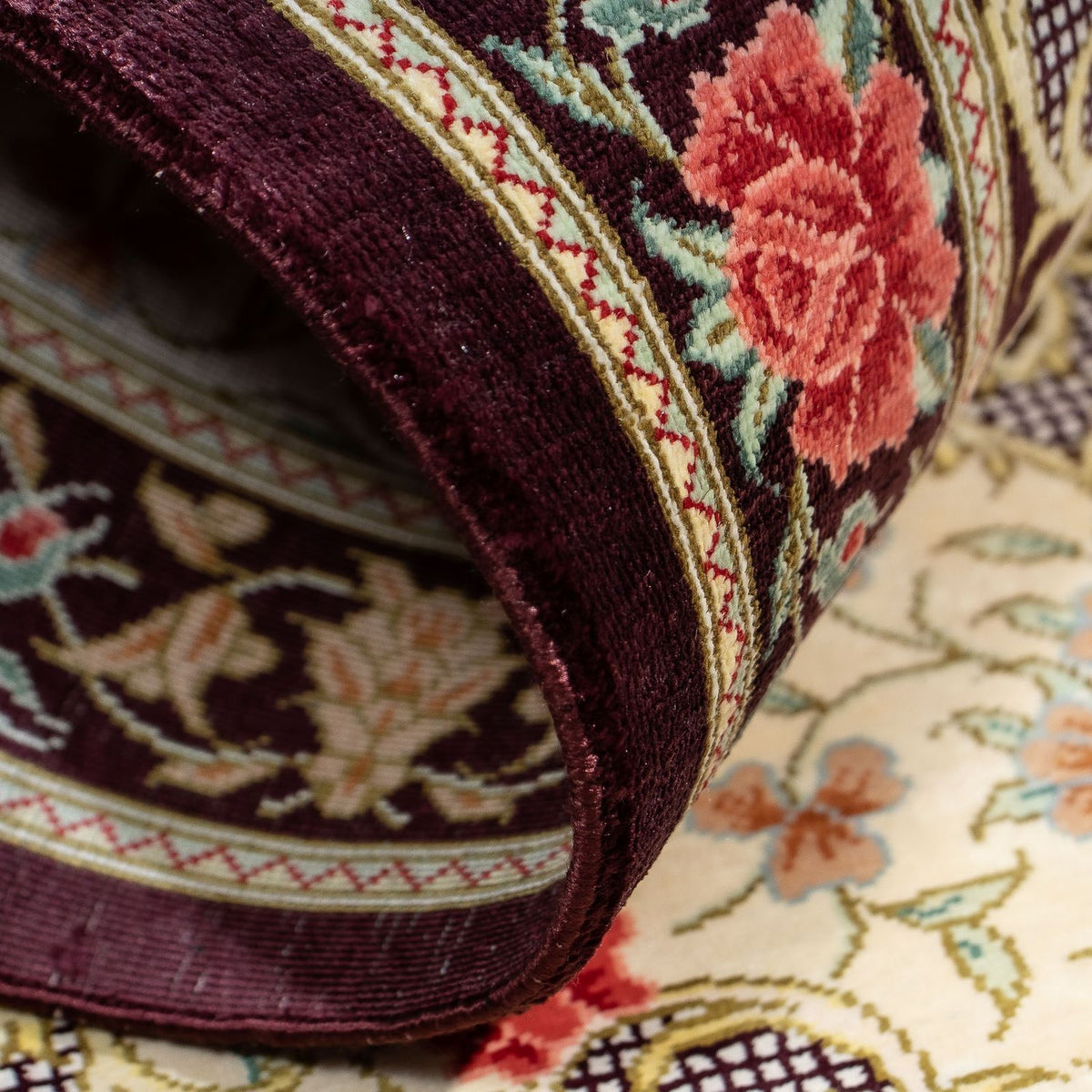 Dywan perski - Ghom - 93 x 60 cm - beżowy