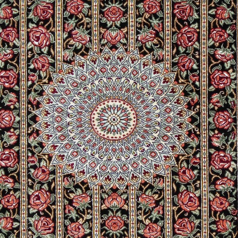 Dywan perski - Ghom - 78 x 57 cm - ciemnoniebieski