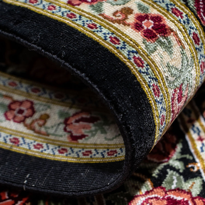 Dywan perski - Ghom - 78 x 57 cm - ciemnoniebieski