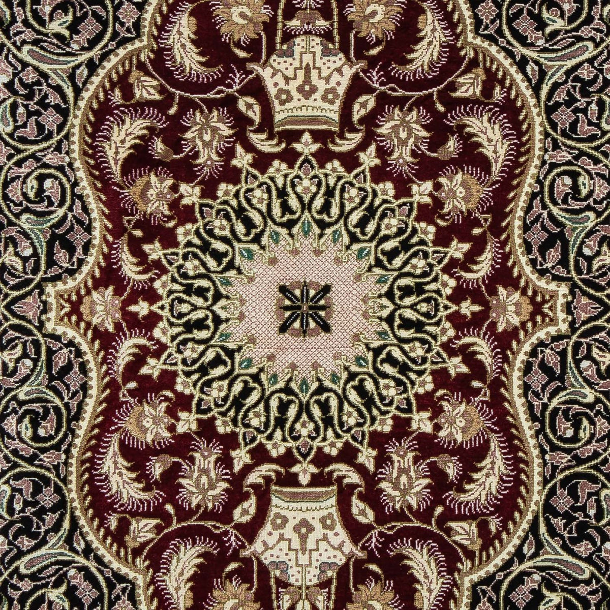 Dywan perski - Ghom - 94 x 58 cm - ciemnoniebieski