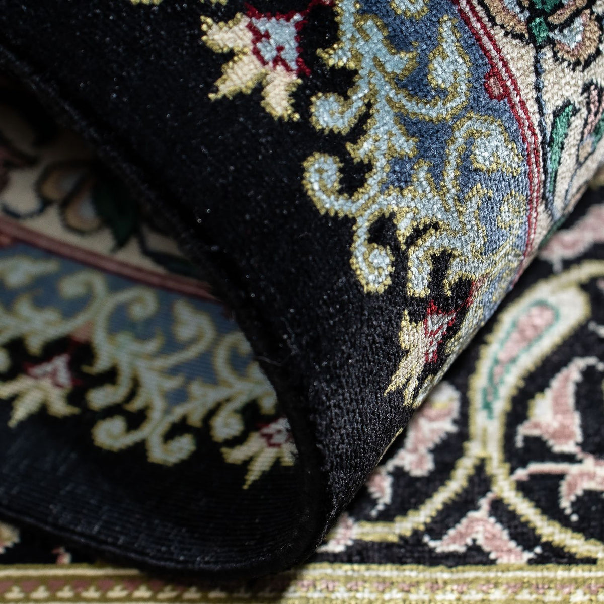 Dywan perski - Ghom - 94 x 58 cm - ciemnoniebieski