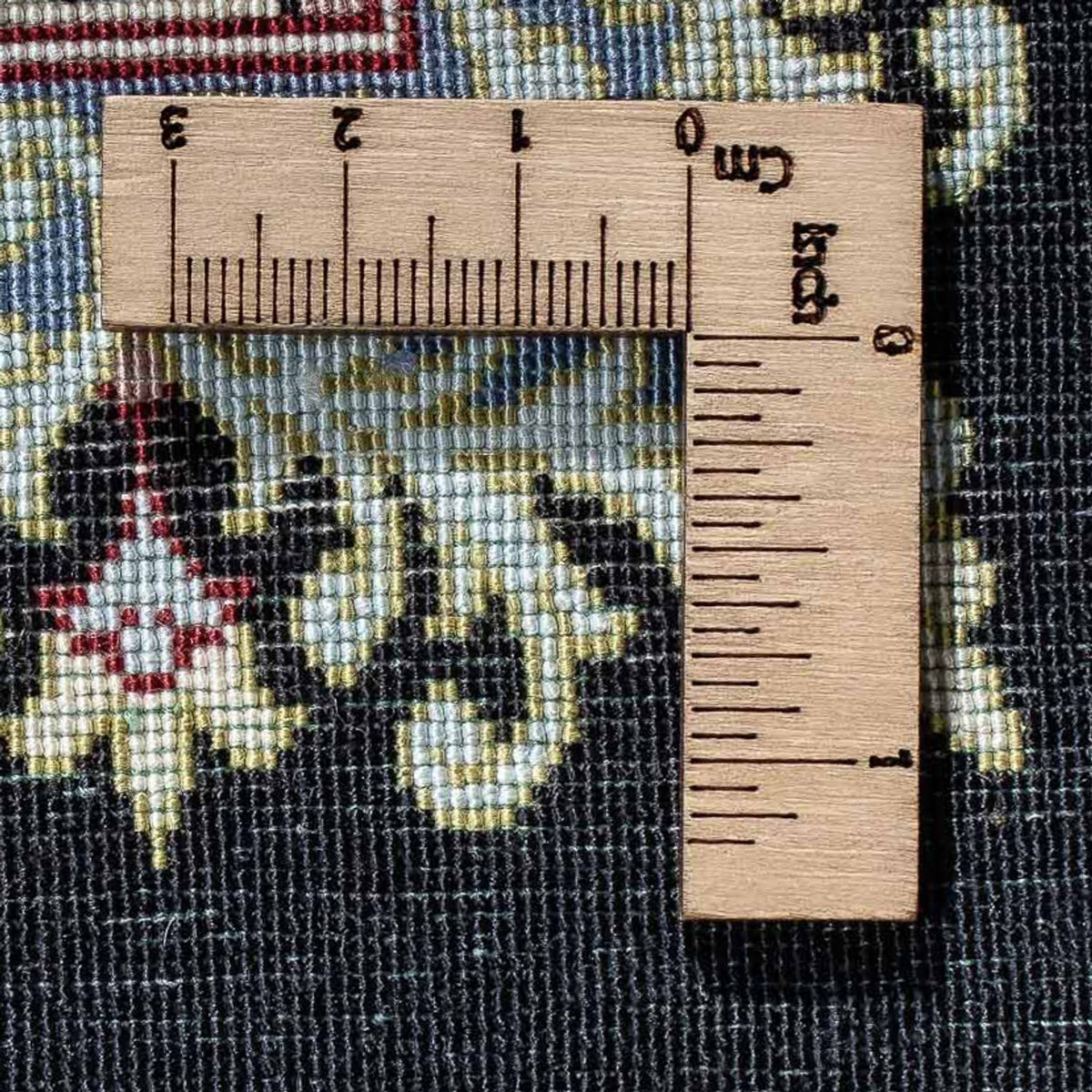 Dywan perski - Ghom - 94 x 58 cm - ciemnoniebieski