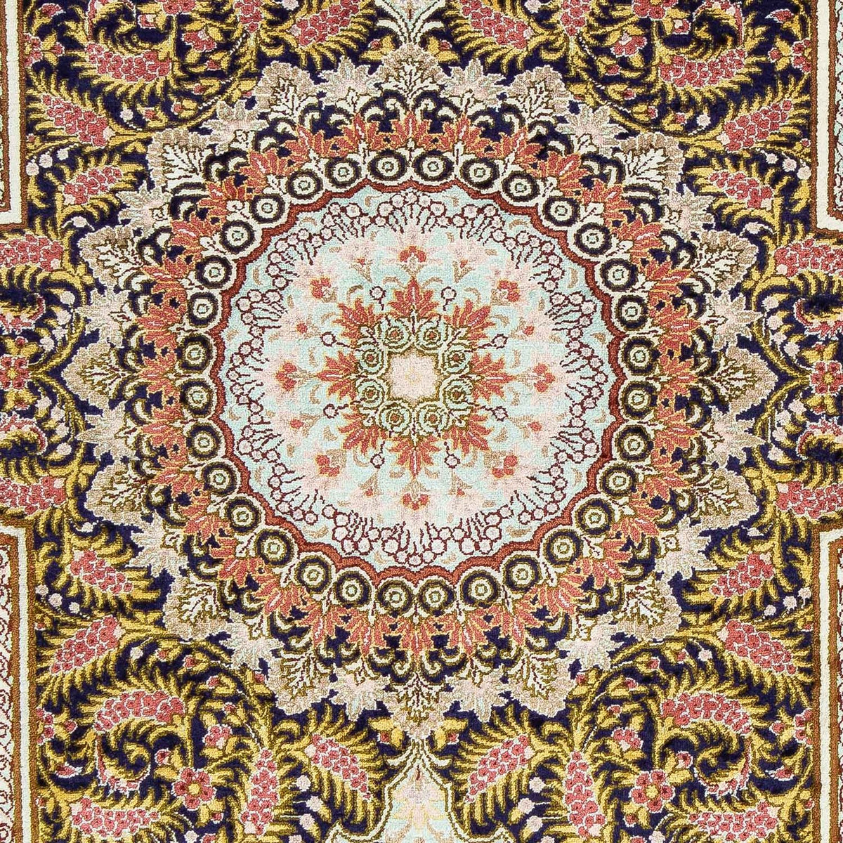 Dywan perski - Ghom - 93 x 59 cm - ciemnoniebieski