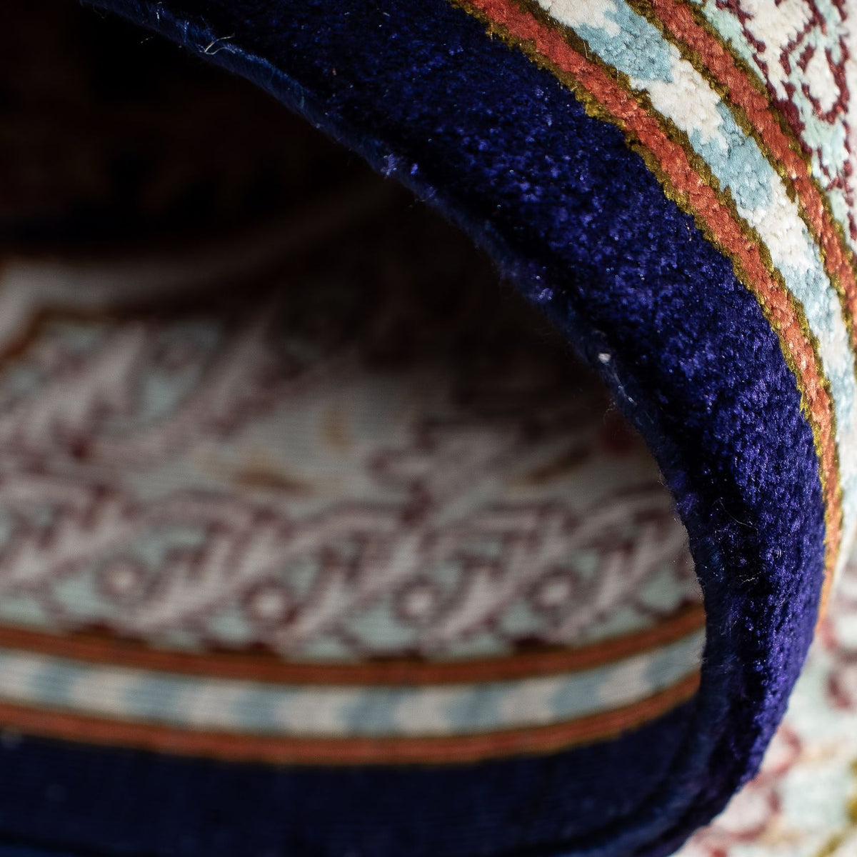 Dywan perski - Ghom - 93 x 59 cm - ciemnoniebieski