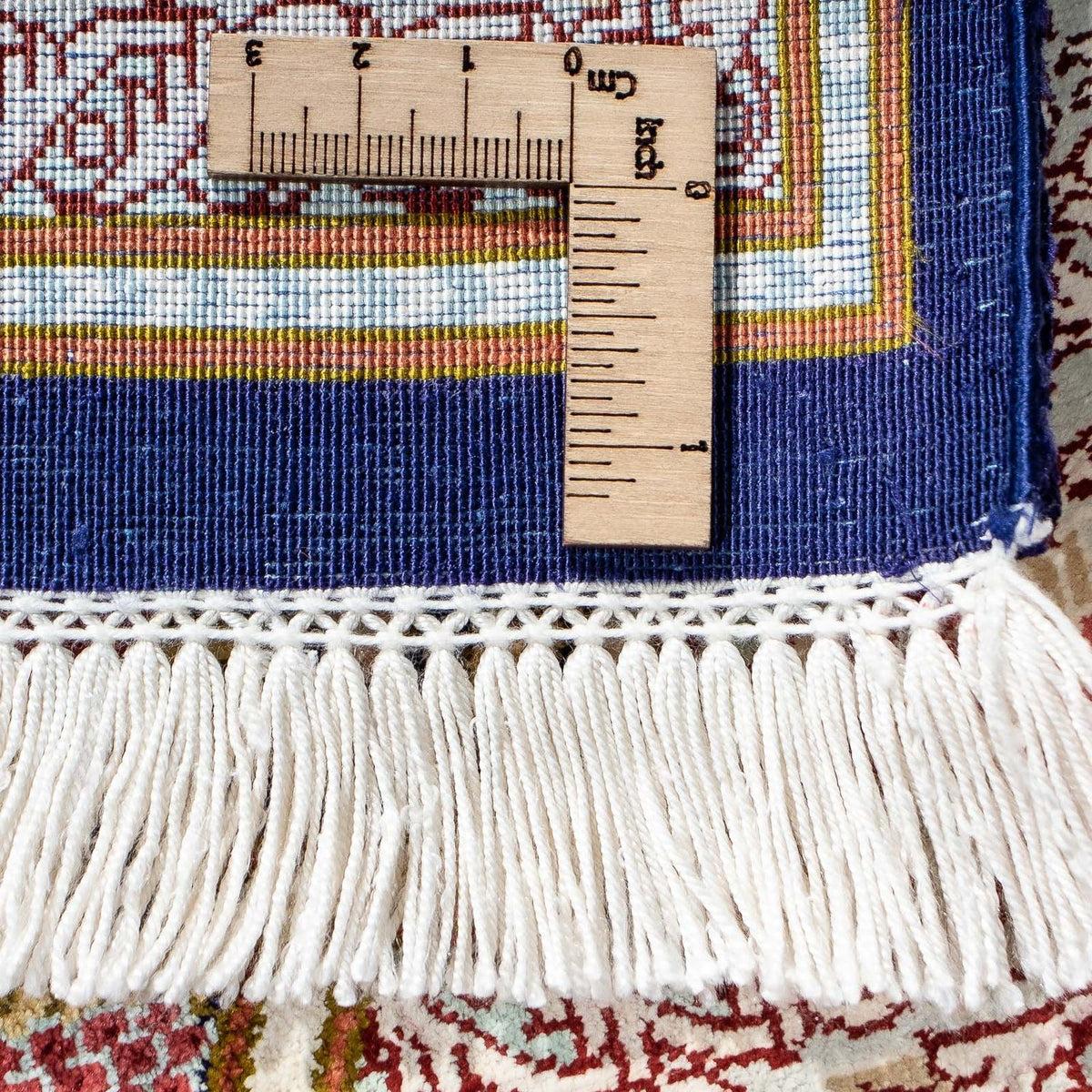 Dywan perski - Ghom - 93 x 59 cm - ciemnoniebieski