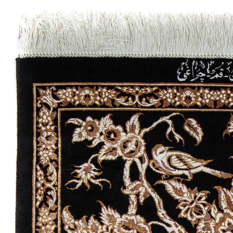 Dywan perski - Ghom - 92 x 58 cm - ciemnoniebieski