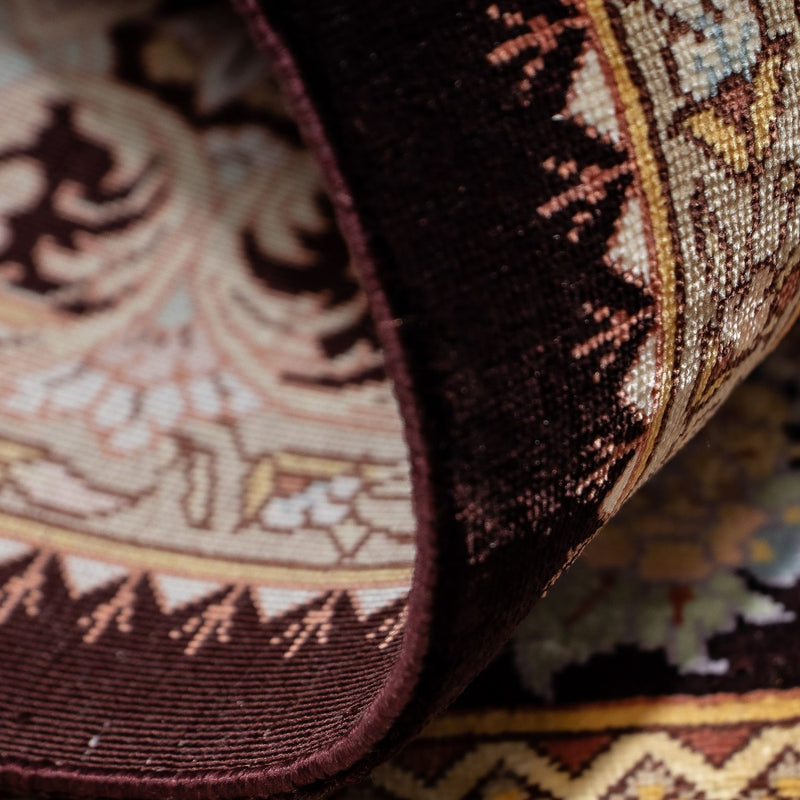 Dywan perski - Ghom - 90 x 61 cm - ciemnoniebieski