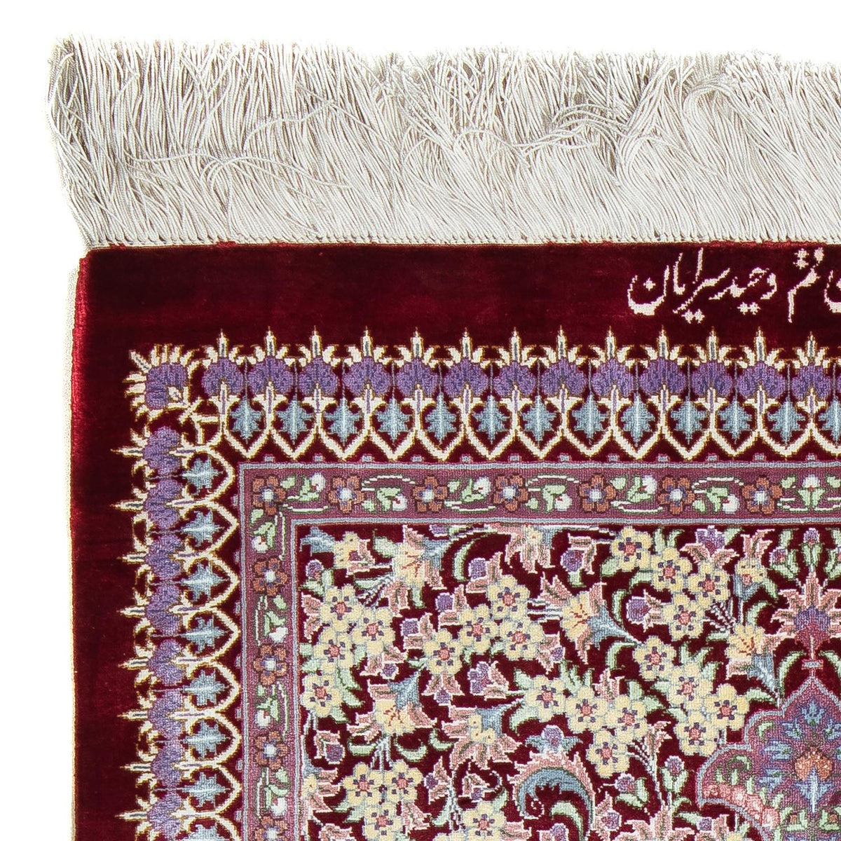 Dywan perski - Ghom - 101 x 59 cm - ciemna czerwień