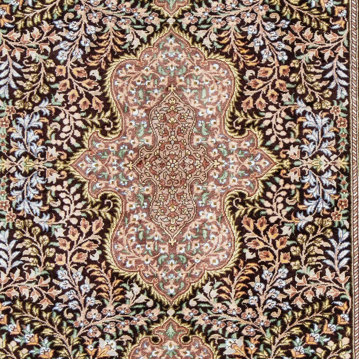 Dywan perski - Ghom - 91 x 61 cm - ciemnoniebieski