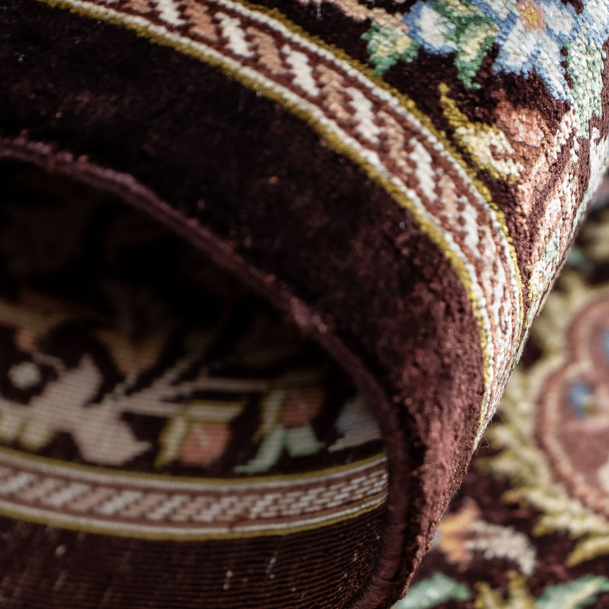 Dywan perski - Ghom - 91 x 61 cm - ciemnoniebieski