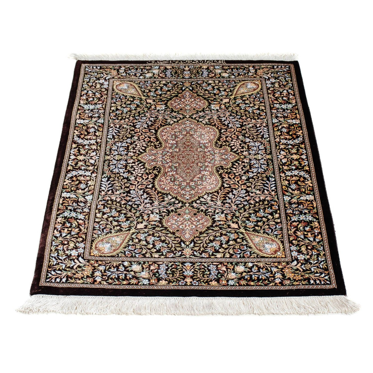 Dywan perski - Ghom - 91 x 61 cm - ciemnoniebieski