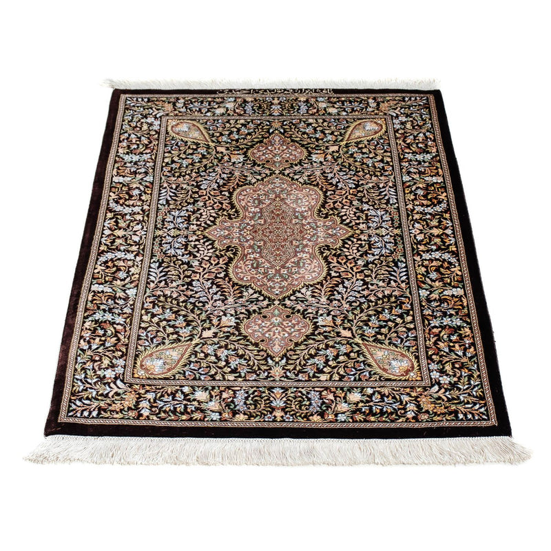 Dywan perski - Ghom - 91 x 61 cm - ciemnoniebieski