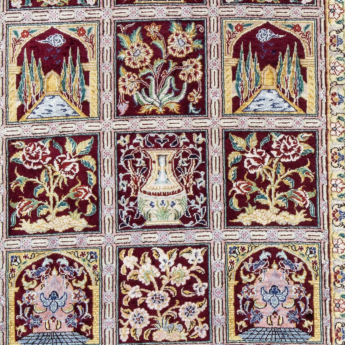 Dywan perski - Ghom - 86 x 60 cm - wielokolorowy