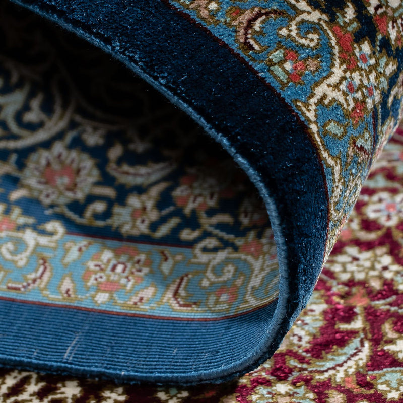 Dywan perski - Ghom - 89 x 59 cm - ciemnoniebieski