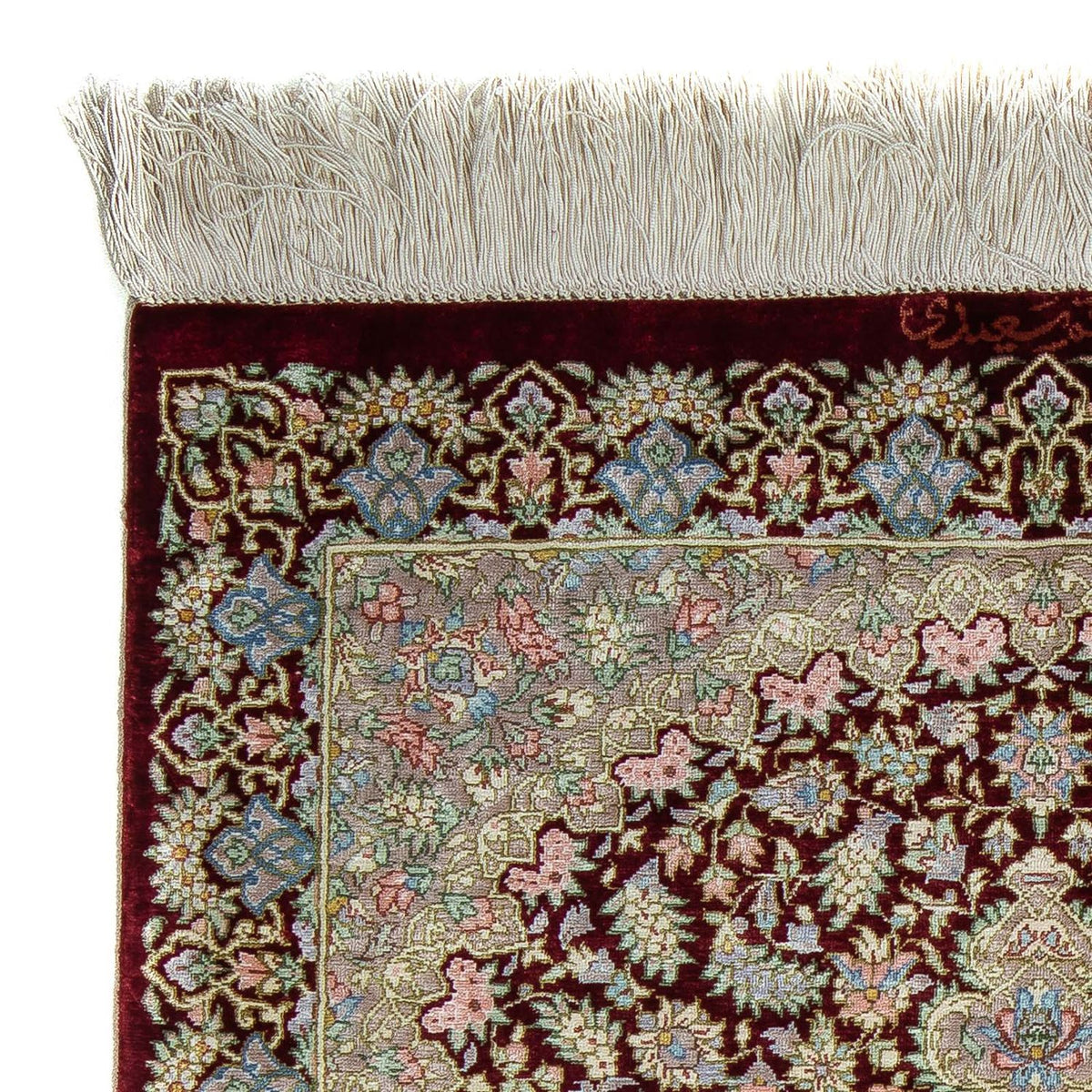 Dywan perski - Ghom - 88 x 57 cm - ciemna czerwień