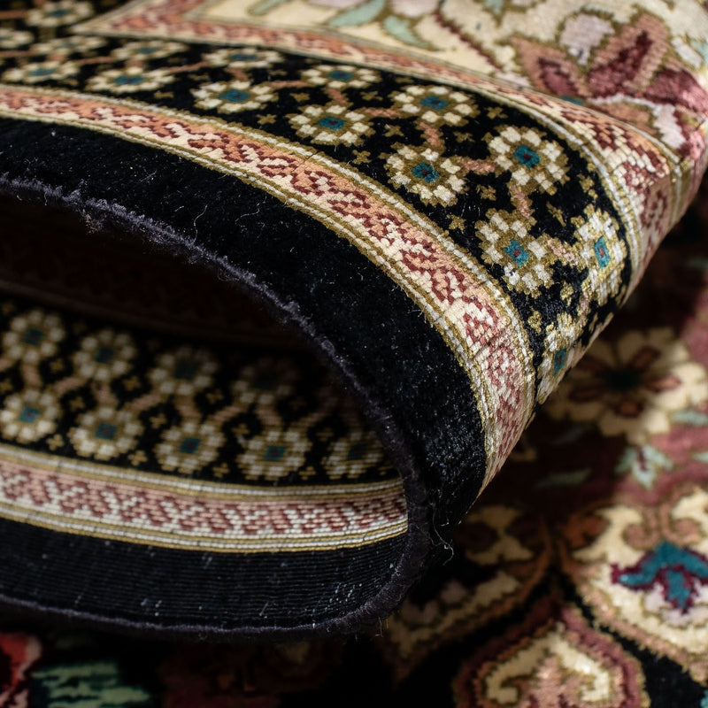 Dywan perski - Ghom - 89 x 59 cm - ciemnoniebieski