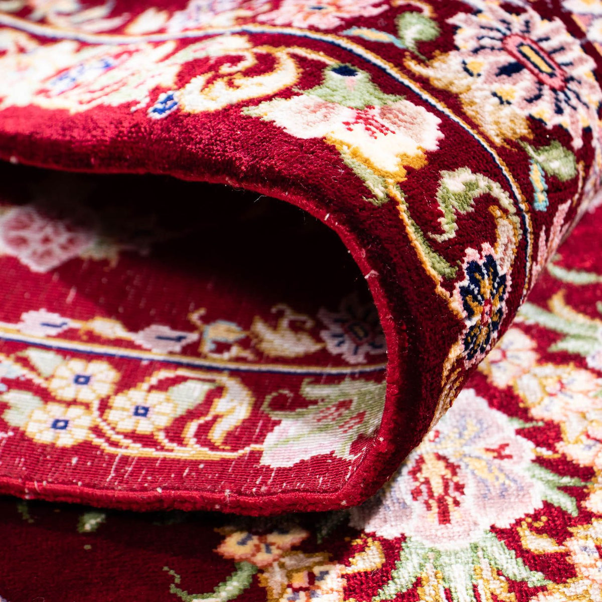 Dywan perski - Ghom - 122 x 85 cm - ciemna czerwień