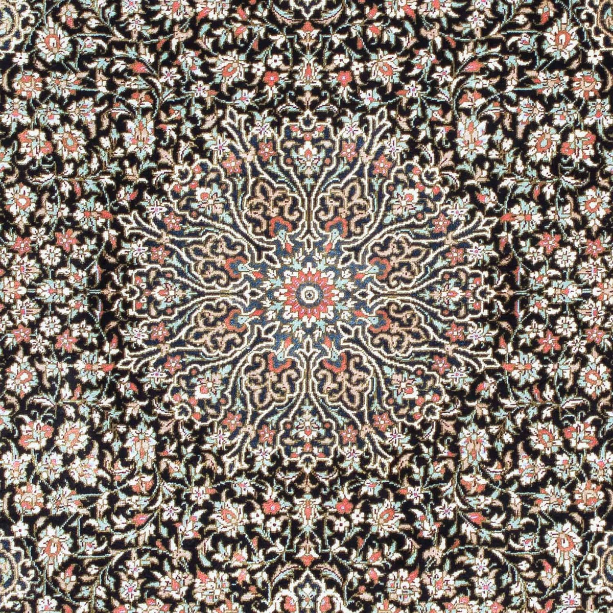 Dywan perski - Ghom - 119 x 79 cm - ciemnoniebieski