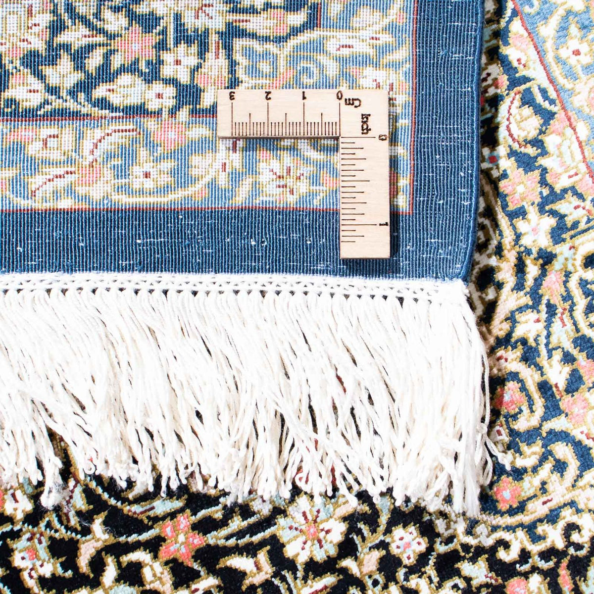 Dywan perski - Ghom - 119 x 79 cm - ciemnoniebieski