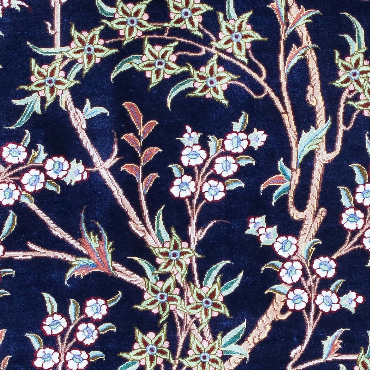 Dywan perski - Ghom - 119 x 80 cm - ciemnoniebieski