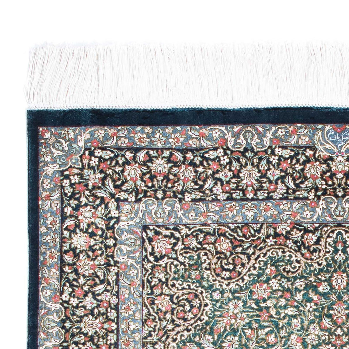 Dywan perski - Ghom - 119 x 77 cm - ciemnoniebieski