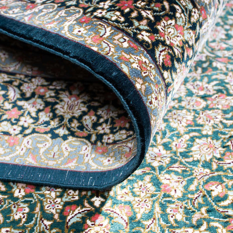 Dywan perski - Ghom - 119 x 77 cm - ciemnoniebieski