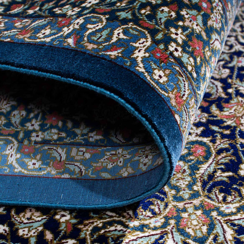 Dywan perski - Ghom - 121 x 78 cm - ciemnoniebieski