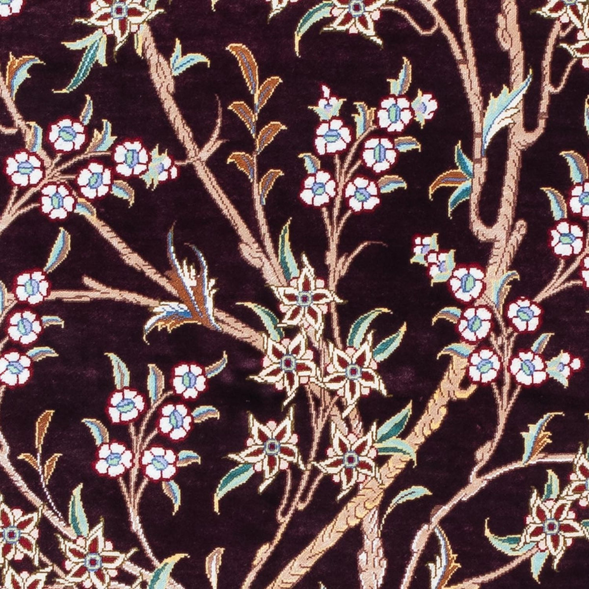 Dywan perski - Ghom - 123 x 79 cm - ciemna czerwień