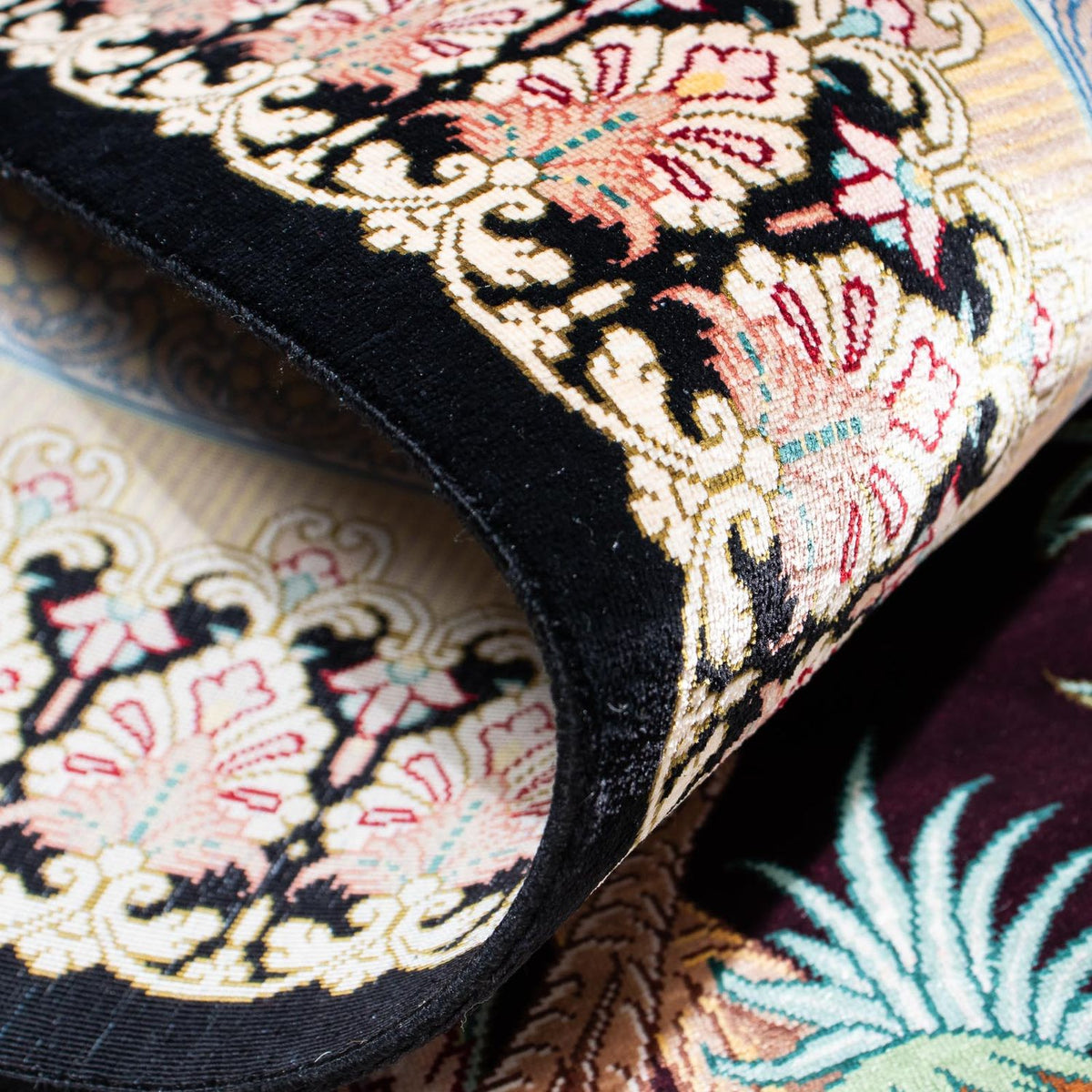 Dywan perski - Ghom - 123 x 79 cm - ciemna czerwień